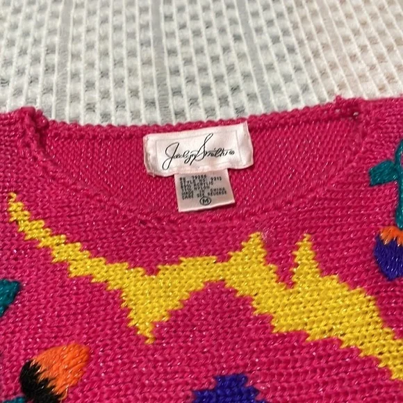 Vintage 80s Jaclyn Smith Knit Pink Sweater - Picture 6 of 16